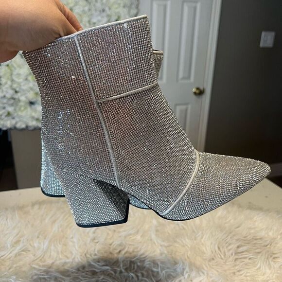 Sparkling boots, booties for party concert chunky heel 9 - Picture 12 of 13